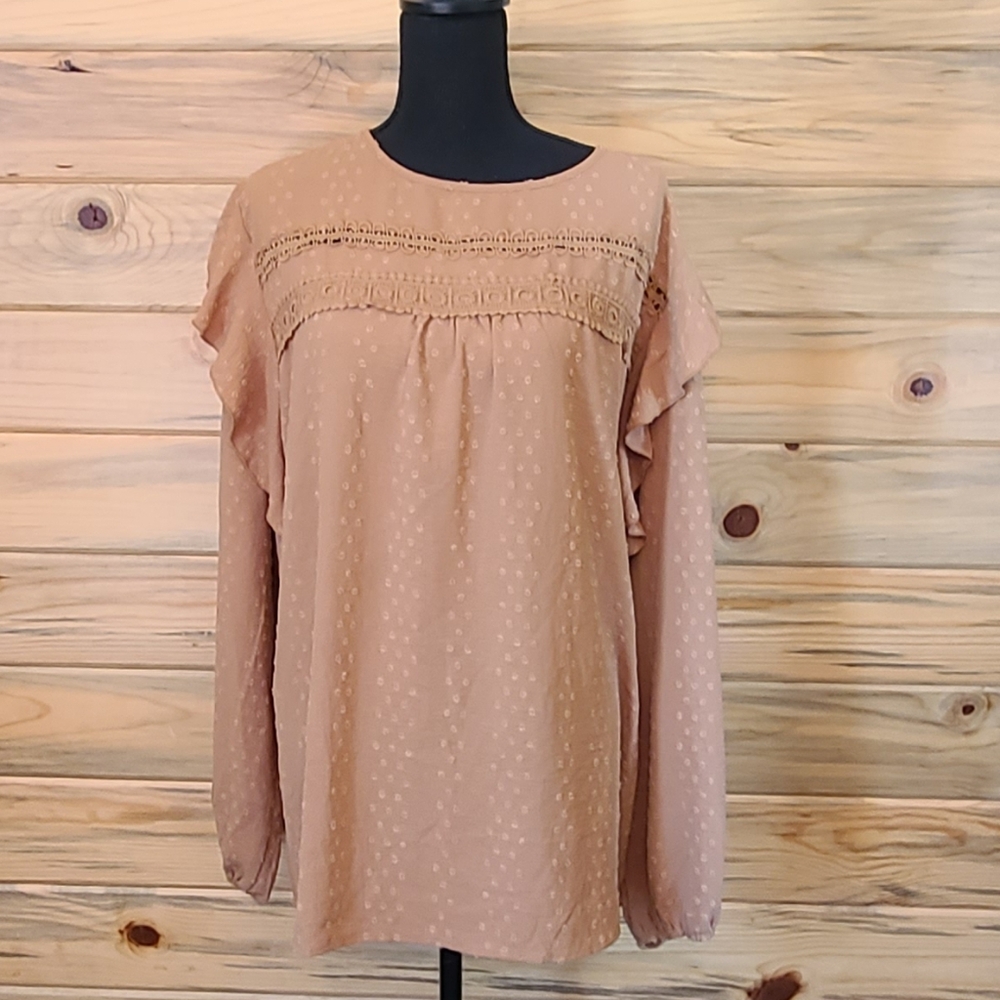 BTFBM Women's Swiss Dot Longsleeved Blouse NWT XXL